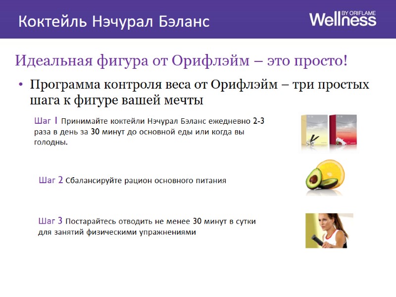 Коктейль Нэчурал Бэланс Идеальная фигура от Орифлэйм – это просто!  Программа контроля веса